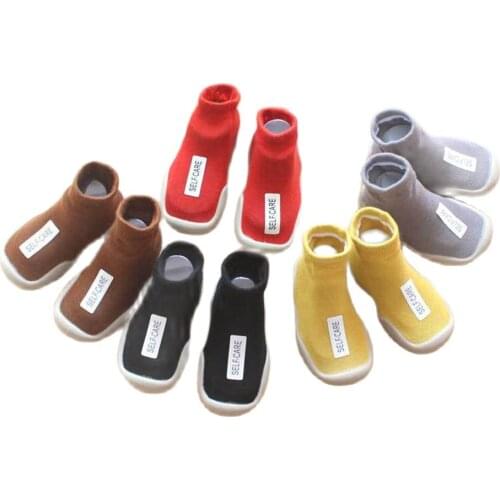 Spring Winter Baby Boy First Shoes Baby Toddler First Walker Baby Girl Kids Soft Rubber Sole Baby Shoe Knit Booties Anti-slip