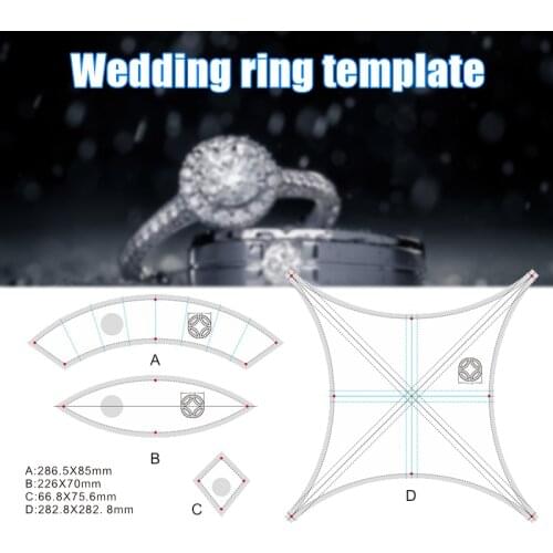 DIY Premium Double Wedding Ring Template Sewing Patchwork Quilting Ruler Template Set Jewelry Accessory mariage