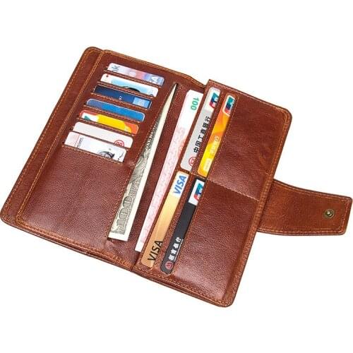 Brand Mens Long Wallet Mens Zipper Purse Leather Clutch Mens Wallet Coin Pack Card Pocket Holder High Quality Wallets