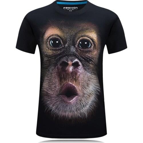 2021 Short Sleeve T Shirt Men Summer Casual 3D Print Animal King Kong T Shirt Fashion T-shirts Homme Camisetas Men Fitness Shirt