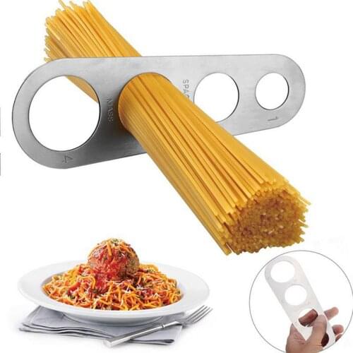Easy Clearing Pasta Ruler Measuring Tool 4 Serving Portion Stainless Steel Spaghetti Measurer Cooking Supplies Control Tools