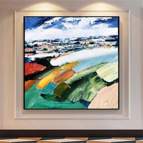 Modern Abstract Scandinavian Colorful Landscape Canvas Painting Wall Art Posters Picture for Living Room Interior Home Decor