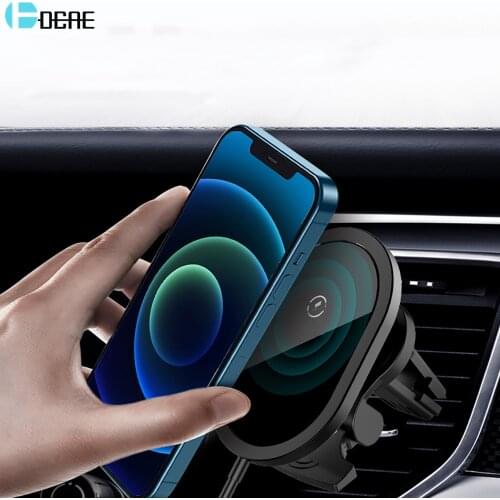 Magnetic Automatic 15W Wireless Car Charger Air Vent Mount for iPhone 12 Pro Max Mini 11 XS XR X 8 Qi Fast Charging Phone Holder