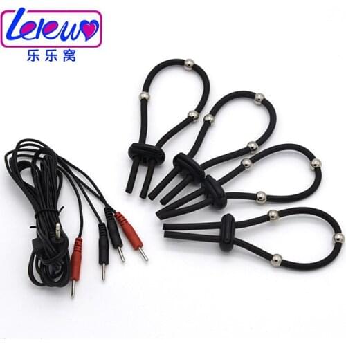 Electric Shock Massage Cock Ring Electro Shock Stimulation Penis Rings Medical Themed Toy Accessory For Men Adult Sex Product