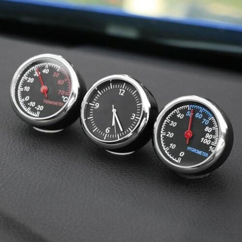 Car Interior Mini Quartz Watch Clock Hygrometer Thermometer Dashboard Ornament часы в автомобиль Automotive Electronic Clocks