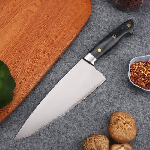 VG10 Steel Blade Stable Curing Wood Handle Integrated 8-Inch Chef Multi-Purpose Knife Meat Cleaver Cooking Tool