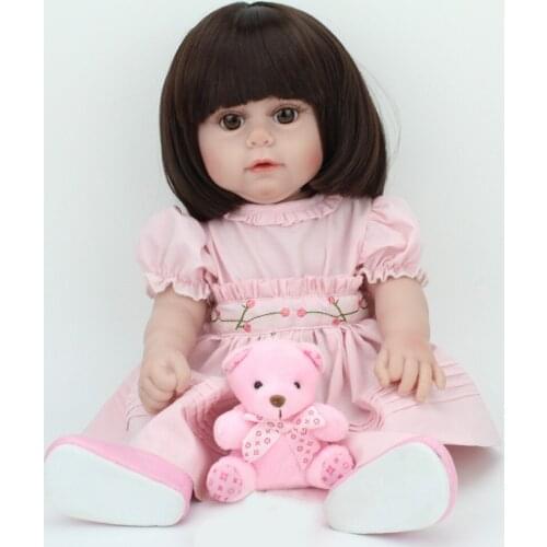 Soft Silicone Reborn Dolls 45cm simulation doll rebirth baby bath house toy Baby Dolls play house toy for Children Birthday Gift