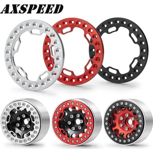 AXSPEED 1.9" RC Wheels Outer Rings 52mm Aluminum Alloy Replacement Wheel Beadlock Ring for 1/10 RC Crawler Axial SCX10 TRX4