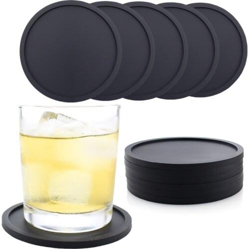 Non-slip Silicone Drinking Coaster Cup Mat Pad Coaster Table Silicone Mat Placemats Durable Coffee Cup Mat Kitchen Accessories