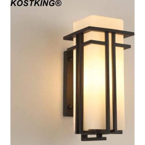 New Chinese Living Room Wall Lamp Bedroom Bedside Lamp hotel hall Corridor Retro Lantern Study Stair Aisle Light Waterproof Out