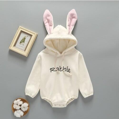 2020 New Cute baby Newborn Baby Princess Girl Clothes Set Long Sleeve Hoddies Rabit Romper Clothes Autumn Winter Wear 0-18M