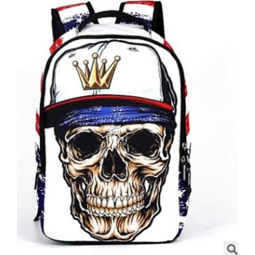New student schoolbag trend skull travel backpack sports backpack men