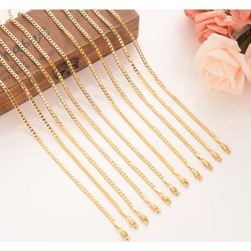 Chain Necklaces Gold Filled Mens Chain Womens Unisex link chain women necklace Fashion Africa party Jewelry Wholesale gifts
