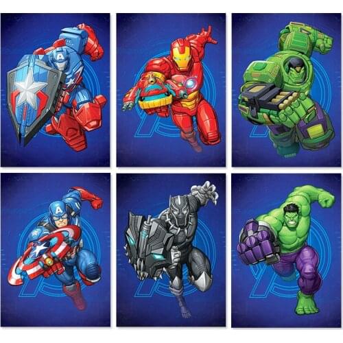 Marvel Legends Posters Wall Decorations Art Print Canvas Painting Superheroes Avengers Poster America Captain Iron Man Painting