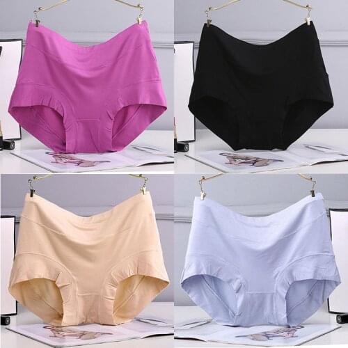 CP115 4 Pieces Plus Size Panties Comfortable Modal Lingerie Women Underwear Pretty Panty High Quality Elastic Briefs