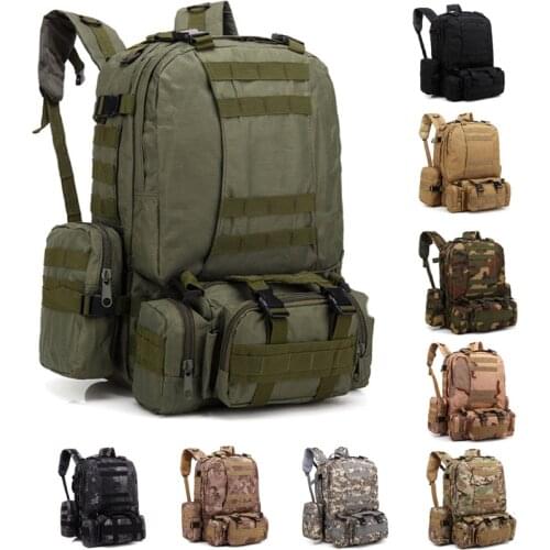 3D Molle Tactical Backpack Military Outdoor Bag Camping Equipment Hiking Travel Backpack Large Capacity 50L Shoulder Bag