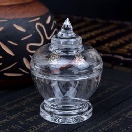Tantric Buddhism supplies eight auspicious bottles crystal Buddha pagoda Bodhi tower 6cm high Buddhist supplies