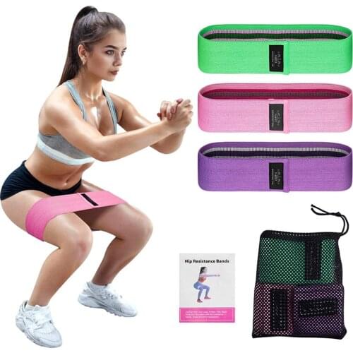 Yoga Fabric Resistance Bands Set Elastic Fitness Resistance Band Hip Circle Expander Exercise Booty Bands for Legs Home Workout
