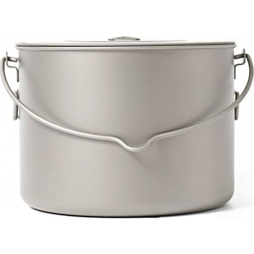 TOAKS Titanium Outdoor Camping Hanging Pot With Bail Handle Easy to Carry, a Variety of Capacities POT-1600-BH