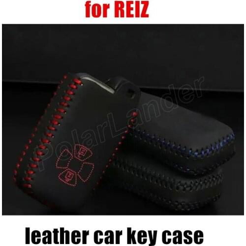 Only Red great quality car key case Genuine quality leather Hand sewing car key cover DIY car styling fit for TOYOTA REIZ