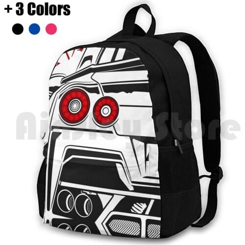 Gtr Fragment Outdoor Hiking Backpack Waterproof Camping Travel Cars Automotive Automobile Stance Sportcar Japan Nissan Gtr R35