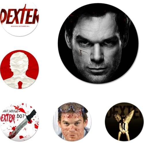 Horror American TV Dexter Badge Brooch Pin Accessories For Clothes Backpack Decoration gift 58mm