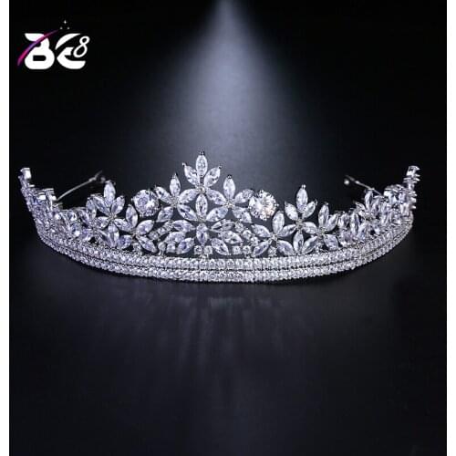 Be 8 Flower Shape AAA Cubic Zirconia Crowns and Tiaras Women Wedding Hair Accessories Jewelry tiara de noiva H128