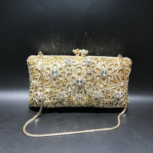 XIYUAN Hollow Out Diamond clutch purse Women Evening Minaudiere Bags Wedding Clutch Bridal Purses Handbags Ladies Crystal Bag