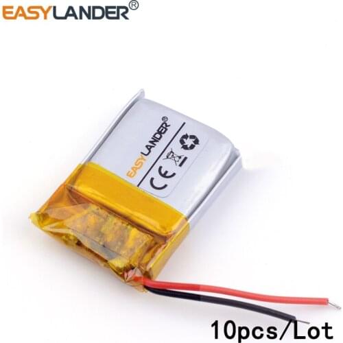 10pcs /Lot 3.7v lithium Li ion polymer rechargeable battery 271424 80mAh for MP3 DIY gift / toy Bluetooth voice recorder