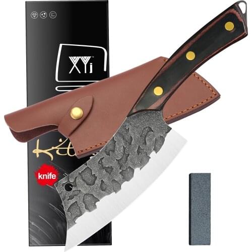 6 Inch Tactical Kitchen Knife Cleaver High Carbon Steel Knife Sheath Cover Gift Set Forged Outdoor Camping Hunting Knife Tools
