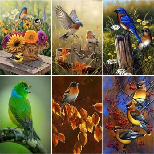 DIY Bird 5D Diamond Painting Full Square Drill Mosaic Art Kits Animal Diamond Embroidery Rhinestones Wall Art Home Decor Gift