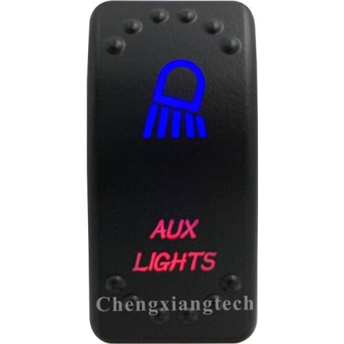 Car Boat Truck Rv Bus - On Off - Up Blue & Down Red Led - Rocker Switch - AUX LIGHTS - 5 Pins - SPST - Waterproof - Customer DIY