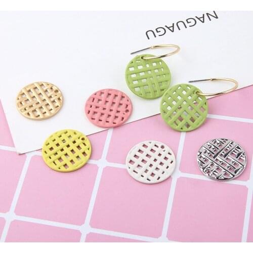 Free Shipping 10pcs 22mm Candy Colors Enamel Alloy Round Charms Oil Drop Metal Floating Earring Pendant Ornament Accessories