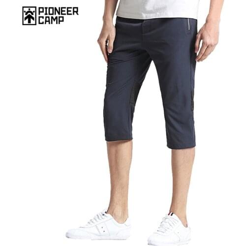 Pioneer Camp summer thin Calf-Length pants men brand clothing solid quick drying trousers male quality stretch pants AXX701152
