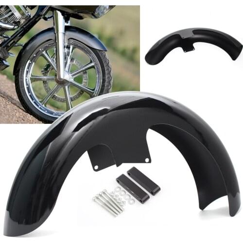 Motorcycle 21'' Wrap Front Fender mudguard Gloss Black Wheel Wrap Splash Guard For Harley touring Road King Custom Baggers