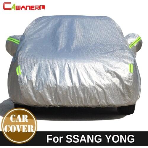 Cawanerl Cotton Car Cover Sun Rain Snow Resistant Thicken Cover Waterproof For SSANG YONG Actyon Tivoli Korando Rexton XLV Kyron