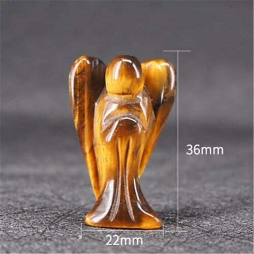 Druzy 12PC Fashion Carved Mixed Natural Stone Angel Pendants for Necklace Making Jewelry Reiki Chakra Healing Crystal Statue