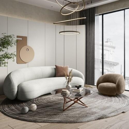 Arc Sofa Combination Living Room Special-shaped Lamb Cashmere Wedding Dress Hotel Studio Studio Sofa Home Furniture Sofa Bed