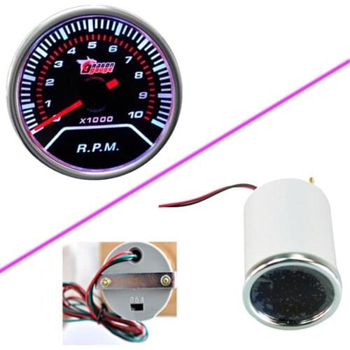 EE support Car Motor Universal Smoke Len 2" 52mm Indicator Tacho Tachometer Gauge Meter