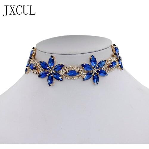 JXCUL Rhinestone Choker Crystal Maxi Statement Necklace 2020 Wedding Chokers Necklace Fashion Jewelry Accessories