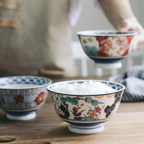 New 4.5 inch Japanese restaurant ceramic rice bowls Cute small bowl Household rice bowl hand-painted color bowl single bowls