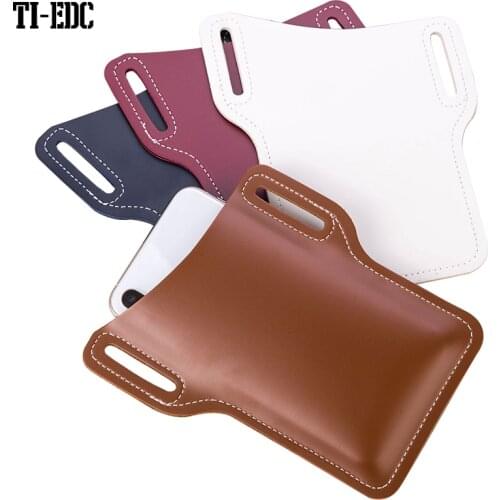 Men Cellphone Belt Loop Holster Case Waist Bag Leather Phone Wallet Vintage Belt Bag Mobile Phone Protective Sheath