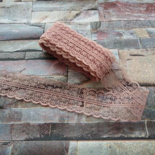 Beautiful Red Bean Paste 10 Yards 45mm Width Net Embroidery Lace Bilateral DIY Jewelry, Clothing, Wedding, Sewing accessories