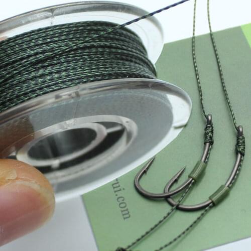 50m Carp Fishing Uncoated Braided Soft Hooklink Tightly Hair Rig Accessories Carp Fishing Line For Carp Coarse Fishing Tackle