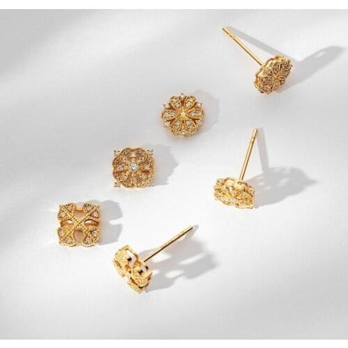 Liemjee Sterling Silver Exquisite Retro Hollow Earrings Fashion Party Jewelry For Women Feature Namour Charm Gift All Seasons