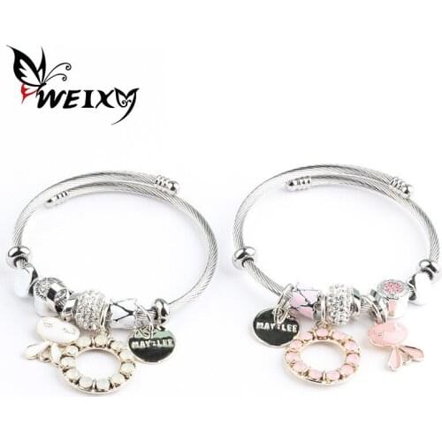 Love Bracelets Screw Bracelets For Women Stainless Steel Bracelets & Bangles Chrm Rabbit Animal Bracelets Women Jewelry