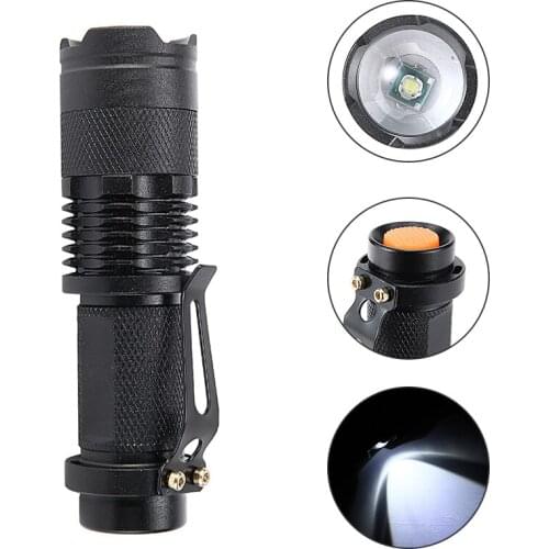 Mini Handheld Torch LED Zoomable Flashlight Super Bright Police Flashlight Camp Light Lamp 3 Modes Portable For Outdoor