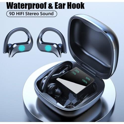 New Wireless Bluetooth Earphone Sport Waterproof Wireless Portable Headphones Touch Control Headphones Earbuds Headsets