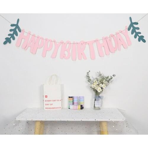 New Happy Birthday Banner Kidsroom Decorations Leaf Banner Garland Birthday Decor Happy Birthday Party Supplies Baby Shower