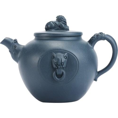The Original Ore Sky Green Clay Lion Statue Teapot Purple Sand Yixing Handmade Zisha Kungfu Tea Kung-fu Teaware Drinkware